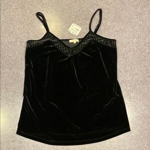 Mystree Elegant Black Velvet Camisole NWT